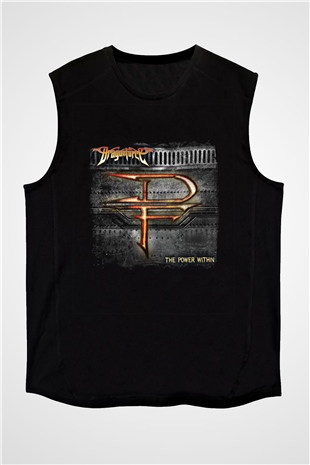 Dragon Force Baskılı Unisex Siyah Kolsuz Tişört