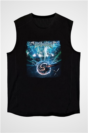 Dragon Force Baskılı Unisex Siyah Kolsuz Tişört