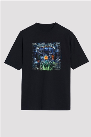 Dragon Force Baskılı Unisex Siyah Oversize Tişört