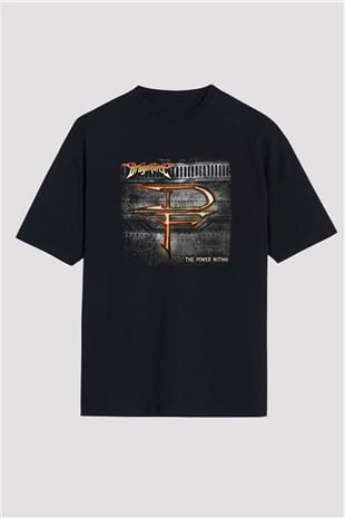 Dragon Force Baskılı Unisex Siyah Oversize Tişört