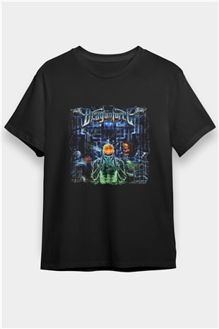 Dragon Force Baskılı Unisex Siyah Tişört