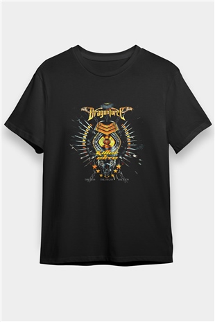 Dragon Force Baskılı Unisex Siyah Tişört