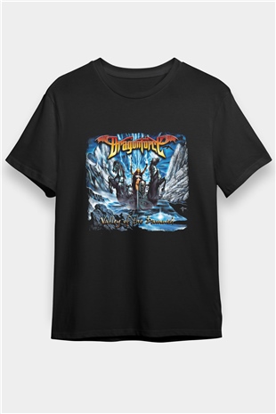 Dragon Force Baskılı Unisex Siyah Tişört