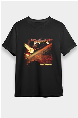 Dragon Force Baskılı Unisex Siyah Tişört