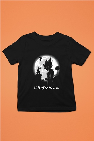 Dragonball Baskılı Siyah Unisex Çocuk Tişört