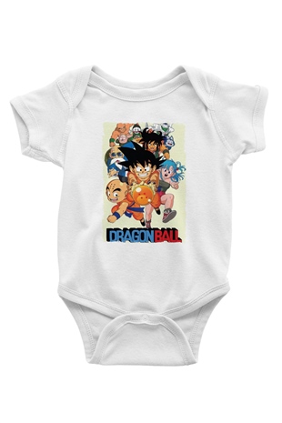 Dragonball Beyaz Bebek Body - Zıbın