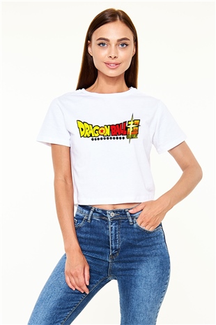 Dragonball Beyaz Croptop Tişört
