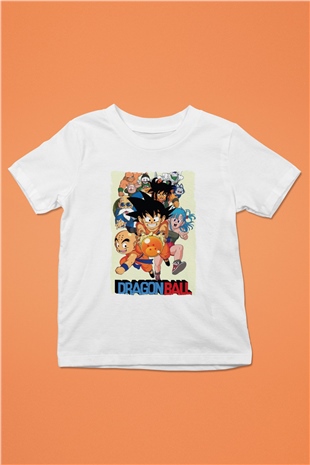 Dragonball Beyaz Unisex Çocuk Tişört