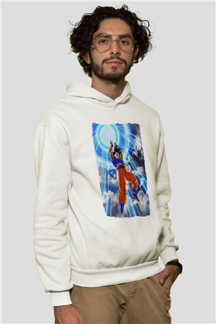 Dragonball Beyaz Unisex Hoodie