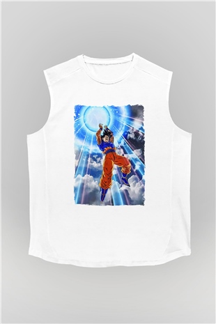 Dragonball Beyaz Unisex Kolsuz Tişört