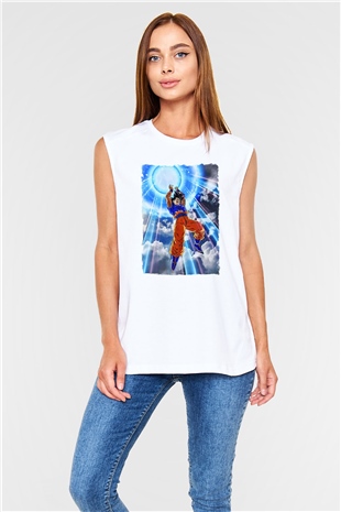 Dragonball Beyaz Unisex Kolsuz Tişört