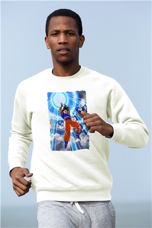 Dragonball Beyaz Unisex Sweatshirt