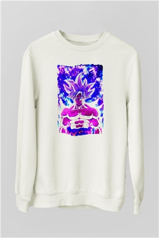Dragonball Beyaz Unisex Sweatshirt