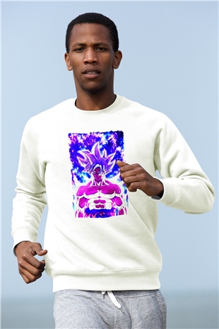 Dragonball Beyaz Unisex Sweatshirt