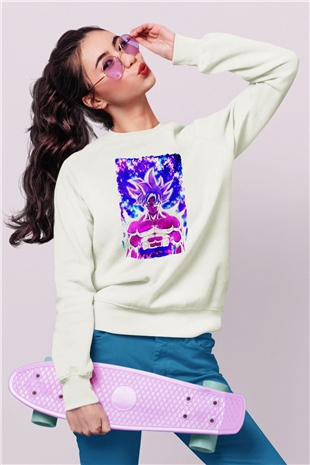 Dragonball Beyaz Unisex Sweatshirt