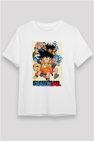 Dragonball Beyaz Unisex Tişört T-Shirt