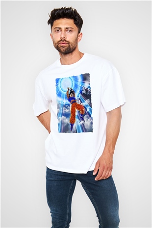 Dragonball Beyaz Oversize Tişört Oversize T-shirt