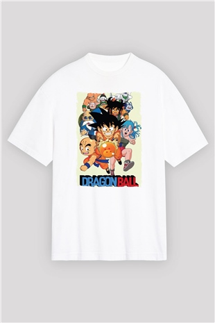Dragonball Beyaz Oversize Tişört Oversize T-shirt