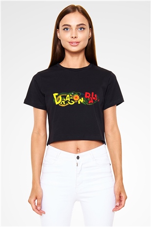 Dragonball Siyah Crop Top Tişört