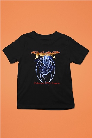 DragonForce Baskılı Siyah Unisex Çocuk Tişört