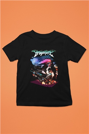 DragonForce Baskılı Siyah Unisex Çocuk Tişört