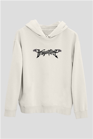 DragonForce Beyaz Unisex Kapşonlu Sweatshirt