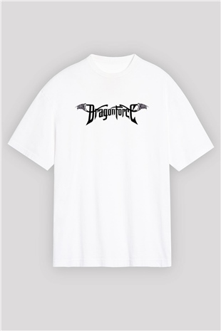 DragonForce Beyaz Unisex Oversize Tişört T-Shirt