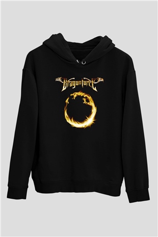 DragonForce Siyah Unisex Kapüşonlu Sweatshirt