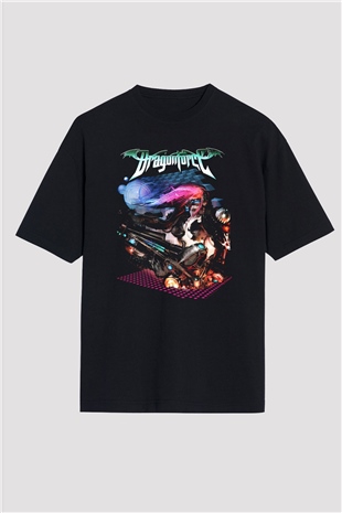 DragonForce Siyah Unisex Oversize Tişört T-Shirt