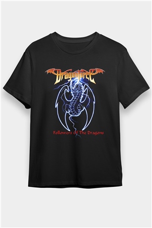 DragonForce Siyah Unisex Tişört T-Shirt - TişörtFabrikası