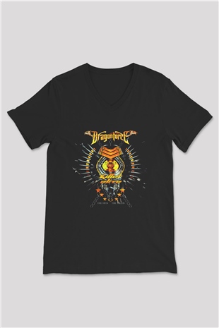 DragonForce Siyah Unisex V Yaka Tişört T-Shirt
