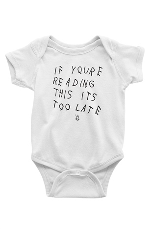 Drake Baskılı Beyaz Unisex Bebek Body - Zıbın