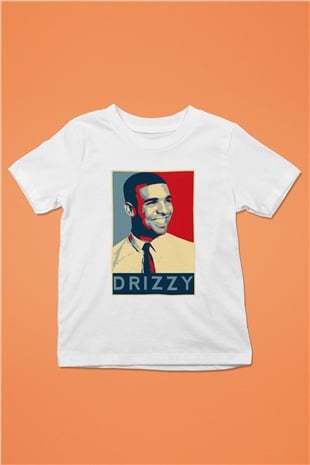 Drake Baskılı Beyaz Unisex Çocuk Tişört
