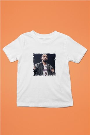 Drake Baskılı Unisex Beyaz Çocuk Tişört