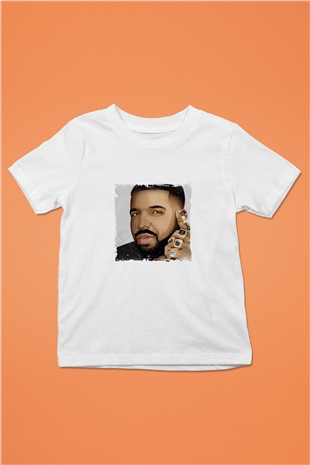 Drake Baskılı Unisex Beyaz Çocuk Tişört