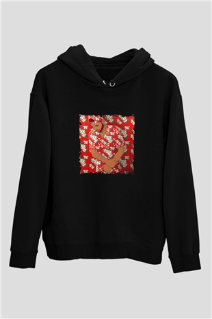 Drake Baskılı Unisex Siyah Hoodie