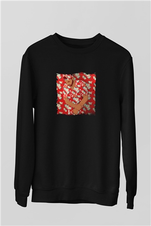 Drake Baskılı Unisex Siyah Sweatshirt