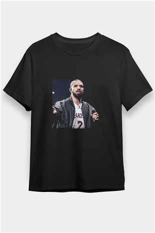 Drake Baskılı Unisex Siyah Tişört