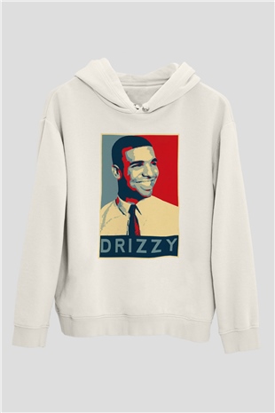 Drake Beyaz Unisex Kapşonlu Sweatshirt