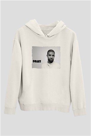 Drake Beyaz Unisex Kapüşonlu Sweatshirt