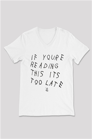 Drake Beyaz Unisex V Yaka Tişört T-Shirt