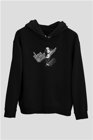 Drake Siyah Unisex Kapüşonlu Sweatshirt