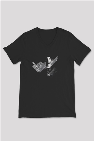 Drake Siyah Unisex V Yaka Tişört