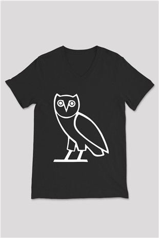 Drake Siyah Unisex V Yaka Tişört T-Shirt