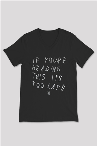 Drake Siyah Unisex V Yaka Tişört T-Shirt