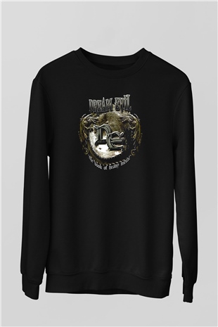 Dream Evil Baskılı Unisex Siyah Sweatshirt