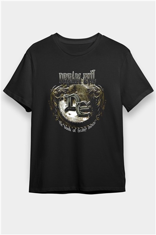 Dream Evil Baskılı Unisex Siyah Tişört - Tshirt