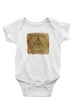 Dream Theater Baskılı Unisex Beyaz Bebek Body - Zıbın