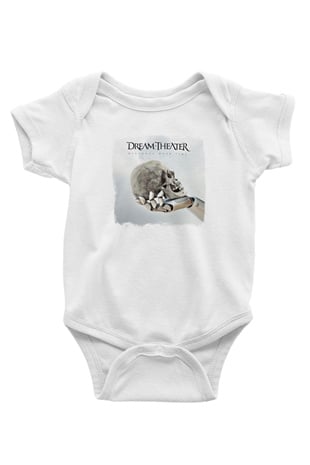 Dream Theater Baskılı Unisex Beyaz Bebek Body - Zıbın