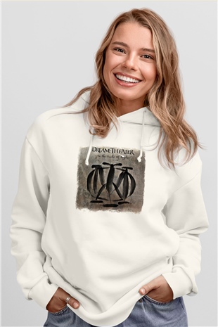 Dream Theater Baskılı Unisex Beyaz Hoodie